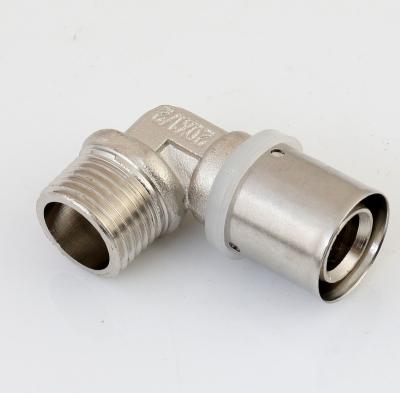 China Pex Pipe Fittings Brass Press Fittings Male Elbow For Pex-Al-Pex Pipe Equal for sale