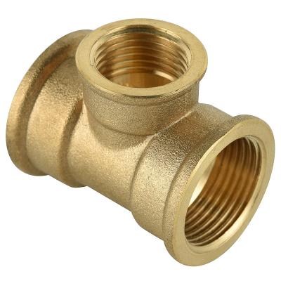 China Brass Fitting Thread Female Reducer Tee Fitting Pipe Fitting For Pex Sanitary Equal for sale