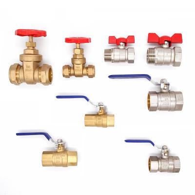 China General DN15 - DN100 use at pressure PN2 brass ball valve water and gas caliber for sale