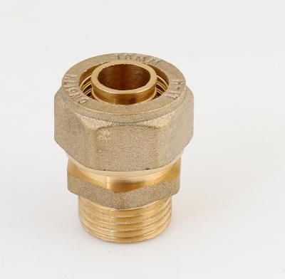 China Brass Pex Pipe Fittings O Ring Fittings Straight Copper Connector Nipple Male Compression Equal for sale