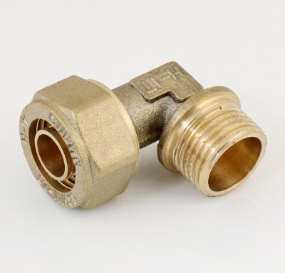 China Pex Pipe Fittings Pipe Fittings Brass O Ring Connector Copper Elbow Male Compression Equal for sale