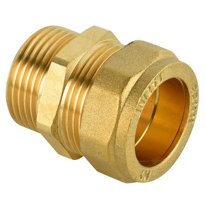 China Compression Brass Pipe Connector Male Mating Wire For Copper Tube Fittings Equal for sale