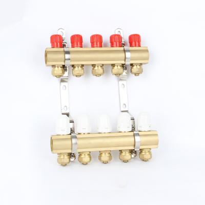 China Modern Brass Floor Heating Systems Copper Loop Zhongliang ZL-1139B 2-14 Manifold for sale