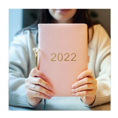 China Wholesale Cheap 312pages Pink PU Amazon A5 Diary Customized Notebook Soft Cover Planner 2022 Custom Leather School Stationery For Girls for sale