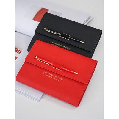 China With 2022 Factory Price High Quality Customizable Logo Planner With Pen PU Cover Loose Leaf B6 6 Leather Hard Organizer for sale