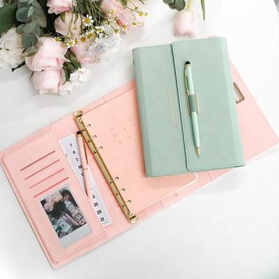 China 2022 Leather Binding A5 Agenda Planner Journals Hardcover Notebook Custom Colorful Hardcover Notebook Leather Notebook With Pen Holder for sale