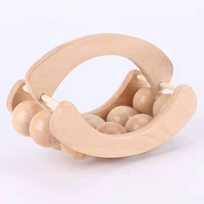 China Hard Material Wooden Massage Tools Back Massager Arc-shape Roller Massager Body Massager Machine for sale