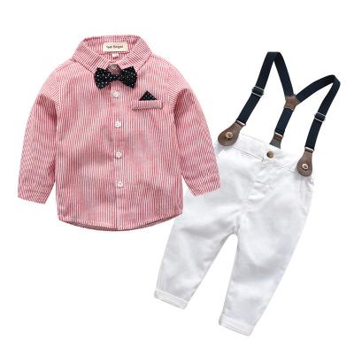 China 2022 New Arrival Korean Leisure Casual Long Sleeved Shirt And Rompers Version Toddler Boy Suits 2 Pieces for sale