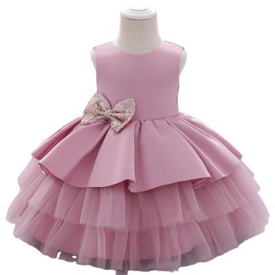 China Hot Selling Multilayer Sleeveless Anti-wrinkle Birthday Baptism Baby Dresses Hollow Out for sale