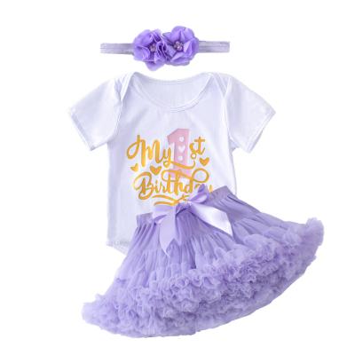 China Hot sale summer low price anti-shrink 100% cotton printed short sleeve and dress skirt newborn infants girl clothes sets for sale