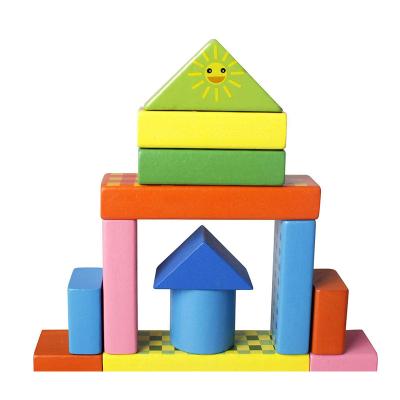 China High Quality Wooden Building Blocks Stacking Game Toys Puzzle Wooden Toys 56 Children Cognitive Educational Toys for sale