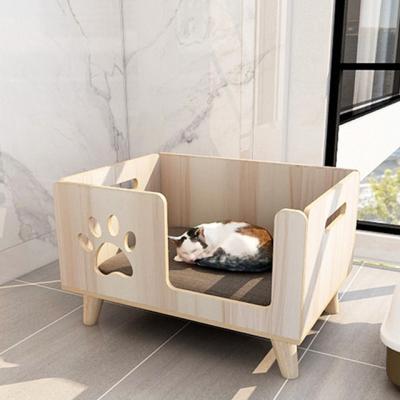 China Breathable indoor and outdoor high quality removable wooden pet bed with simple installation and easy to clean for all seasons for sale