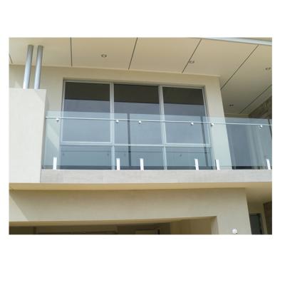 China Modern Porch Glass Fencing Brackets With Tempered Glass Balcony Frameless Glass Railing With Led Indoor Use for sale