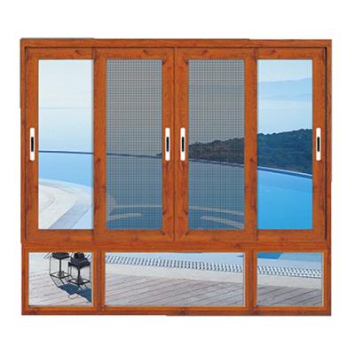 China Magnetic Screen Double Glazed Aluminum Sliding Windows Drawing Window Frame Aluminum for sale