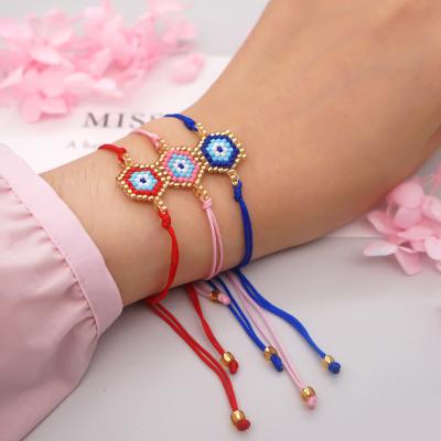 China Best Romantic Thanks Amazon Daily Selling Handmade Glass Rice Beads Miyuki Evil Lucky Lady Bracelet for sale