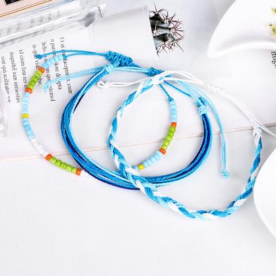 China CLASSIC Style Daily Wholesale Fashion Vintage Simple Thank You Flower Beaded Plastic Seed Beads Bracelet For Women And Girls for sale