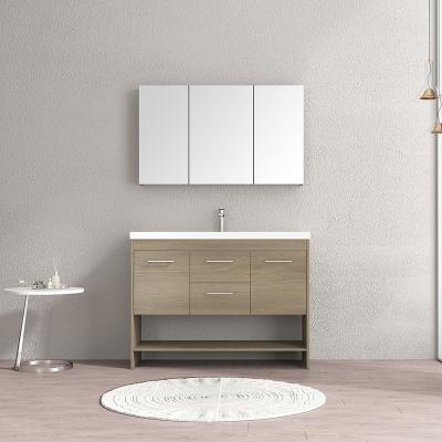 China Mirror With LED Light Custom Modern Rustic Bathroom Vanity Cabinets With Mirror Cabinet Bathroom Vanity for sale