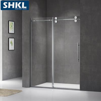 China Hardware Constructed of Aluminum 48 Inch 10mm Durable Frameless Tempered Glass Hardware Sliding Shower Door Bathroom Screen Enclosure for sale