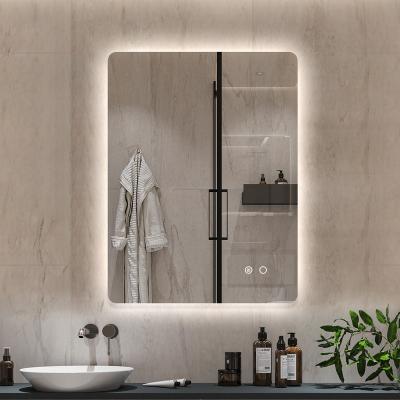 China Wall Mounted Commercial Bathroom Magnifying Floating Mirror Illuminated Smart Led Mirror for sale