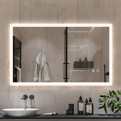 China Hotel Enlarging Bathroom Led Anti Fog Shower Shaving Mirror Square With Ip44 Waterproof for sale