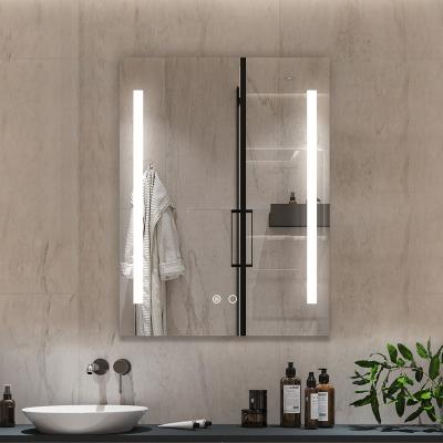 China Large Magnifying Frameless Rectangle Illuminated Bathroom Mirrors With Attached Lights for sale