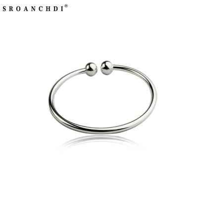 China Sroanchdi Romantic Women and Open Bracelet Men's Simple Open Bracelet Men's Silver Plated Hand Cuff Garlic Cuff Bracelet for sale