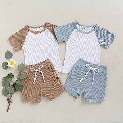 China Casual Kids Shorts Clothes Set Baby Boy Kids Clothing Set Summer Cotton Suit T-shirt + Shorts Pants 2PCS Teams 2T-12T for sale