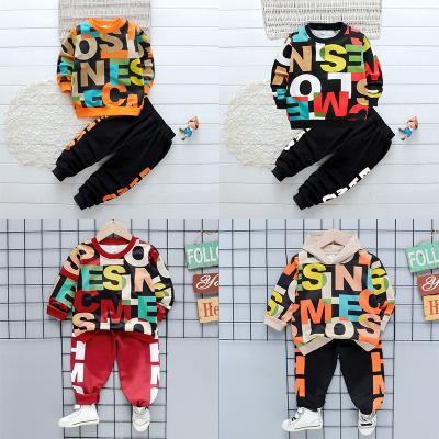 China 2021 breathable two-piece suit long sleeve suit hot sale spring and autumn boy and girl cartoon sweater for sale