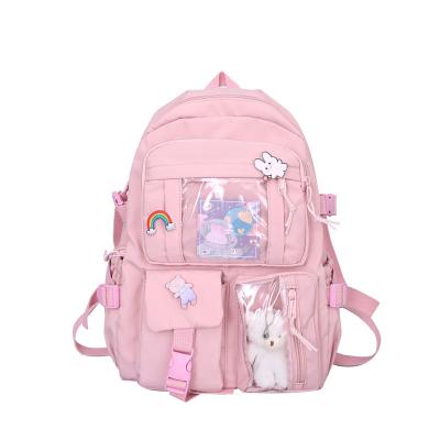 China 2022 New Korean Anti-theft Sniper Fashion Style Kawaii Backpack Large Capacity Cheap School Bag For Female Students for sale