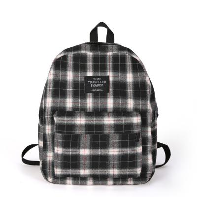 China 2023 New Canvas School Bag Fancy Fashion High Quality Anti-theft Large Capacity Sniper Teen Girls Lattice Backpack for sale