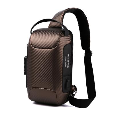 China New Fashion Large Capacity USB Port Sniper Anti Sling Waterproof Casual Hard Shell Bag Daily Used Flight Chest Bag For Men for sale