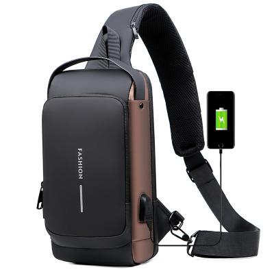 China Hot Selling Multifunction One Sniper Daily Used Shoulder Bags For Men Waterproof Locomotive Sports Chest Bag With USB Charging Port for sale