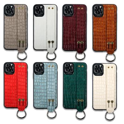 China LEICA High Quality Crocodile Handbag Stand Leather Women Phone Case Full Camera Protect Phone Cover For iPhone12PROMAX All for sale