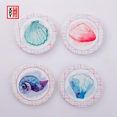 China Sustainable Design Water Absorbent Coasters Deft Round Cup Mat Ceramic Stone Coaster With Cork Back for sale