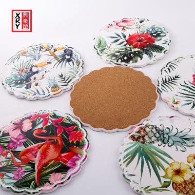 China 360 Crafts Best Selling Model Round Ceramic Hot Pot Tripod Table Mat With Custom Design Hanging Rope for sale