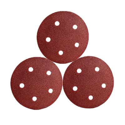 China Wood Sanding Discs /Soft Mentals 125mm Pads 5 PO, Hook & Loop Sandpaper Sheet For Random Orbital Sander for sale