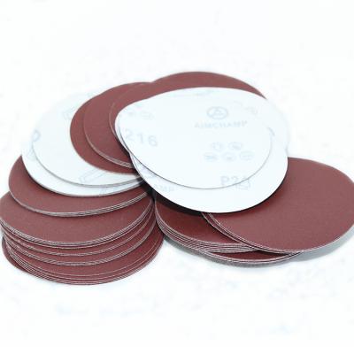 China /soft MENTALS AIMCHAMP Abrasive Wood Hook and Loop 5 Inch 125 Mm Aluminum Oxide Round Sandpaper Sanding Disc for sale