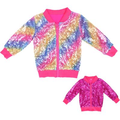 China OEM Little Toddler Girl Casual Sequin Fabric Clothes Girls Clothes Customized Denim Jacket for sale