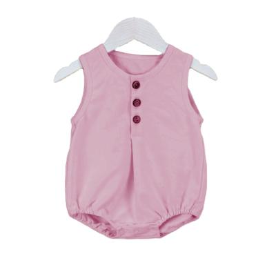 China Wholesale Canvas and Cotton Baby Rompers Ruffle Romper Canvas Baby Clothes Simple Baby Rompers for sale