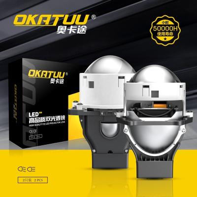 China OKATUU 40-45W 8500LM Newest Design Car Retrofit For 9006 Bulbs 3.0Inch Car Headlight Bi LED Projector Lens Light H4 H7 H1 9005 for sale