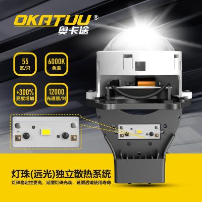 China OKATUU Projector Good Quality Bi LED Lens Double Beam LED High Low Light With Tinted Blu Lens 3.0Inch for sale