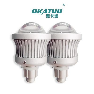 China OKATUU 2pcs 4300K ​​25W LED Motorcycle High Beam Projector Lens Headlight H7 9005 LED Beam Car Retrofit Light DIY 9006 H11 Angel Devil Eyes Fog Lamp H7 9005 for sale