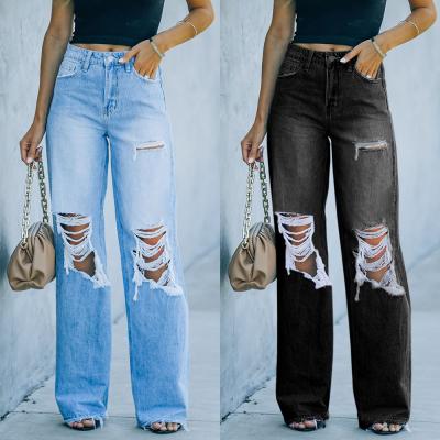 China CIA QUICK DRY hot style hot sale Amazon mid-rise high elasticity hollow out jeans pants for women for sale