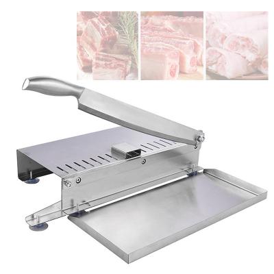 China Manual Ejiao Rhizome Meat Slicing Machine Frozen Meat Cutter 21cm 27cm Blade for sale