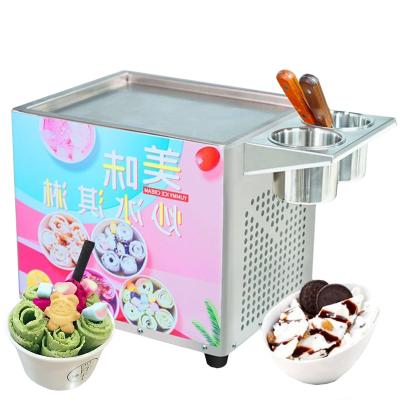 China Top quality double pan stainless steel frozen ice cream rolls fried ice cream machine ice roll machine for sale