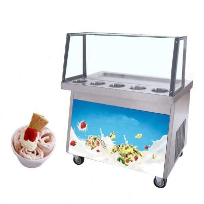 China El cuadrado tailandés 1000W rodó la máquina del fabricante del yogur del fabricante de helado con el raspador en venta