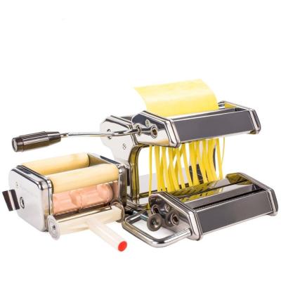 China 4 in 1 handgemaakte pasta-machine met Spaghetti Fetuccini Angel Hair Ravioli Te koop