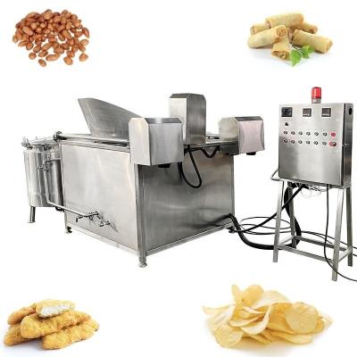 China Precio de fábrica Industrial Automático eléctrico de gas Papas fritas Fritas hacer filtro de aceite Freidora profunda Fritas Fritar máquina en venta