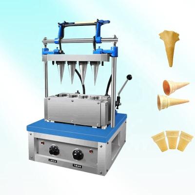 China Industriële elektrische ijsconemmaker automatische wafeltjesbeker en kegel vulmachine met ijsconemachine Te koop