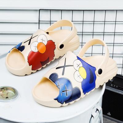 China A602 Lightweight Slides Casual Slipper EVA Quality Cartoon Shoes Indoor Graffiti Beach Slippers Men Shoes for sale